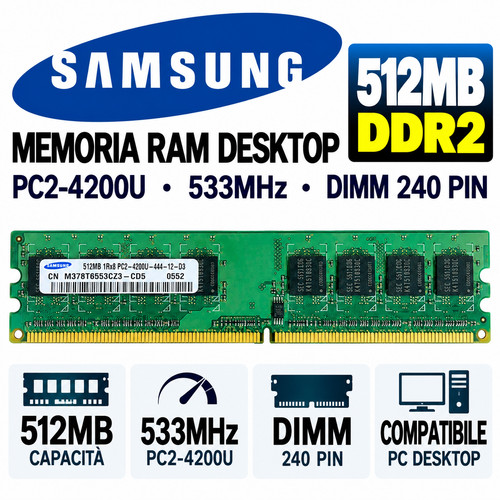 Ram samsung 512mb ddr2 533mhz - samsung,